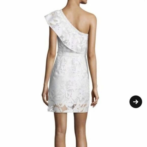 Milly Tara One shoulder Dress White Lace NWT 10 Fits 8 $455 - Picture 2 of 8